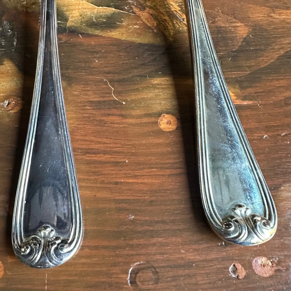 Gorham Heritage Silverplate Serving Set 3pc Etched Pierced Italy Vintage Silver